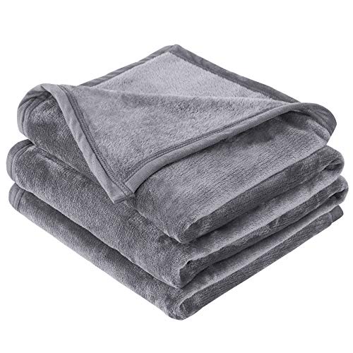 Product Cover EMME Fleece Blanket Throw Size Grey Lightweight Super Soft Microfiber Velvet Plush Throw Blanket 300GSM Bed Blanket Cozy Nap Luxury Couch Bed Warm Blanket (Grey, 50
