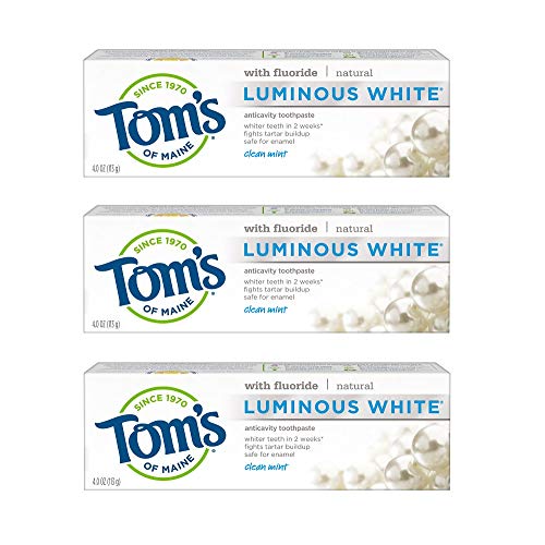 Product Cover Tom's of Maine Luminous White Natural Toothpaste, Anticavity, Clean Mint, 4.0 Oz 3 Pack