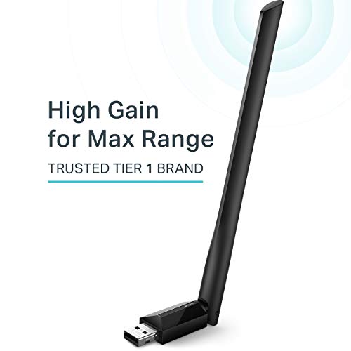 Product Cover TP-Link Archer T2U Plus USB Wifi Adapter 600Mbps Wifi Adapter for PC with 2.4GHz/5GHz High Gain Dual Band 5dBi Antenna, Wireless adapter for desktop. Supports Windows 10/8.1/8/7/XP,Mac OSX 10.9-10.14
