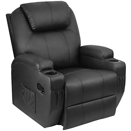 Product Cover Homall Power Lift Recliner Chair with Massage Single Living Room Huge Thick Padded Heating Function Sofa Seat, Black