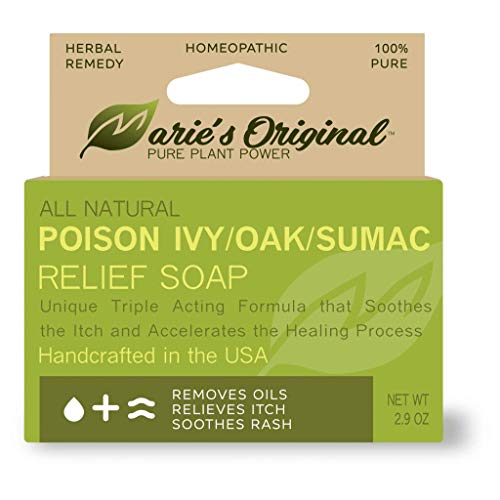 Product Cover Marie's Original Poison Ivy Soap Bar | All Natural Poison Ivy Treatment | Anti-Itch Skin Cleanser Bar Wash for Poison Ivy, Poison Oak & Sumac | Removes Oils, Soothes & Relieves Rashes | 2.9 ounces