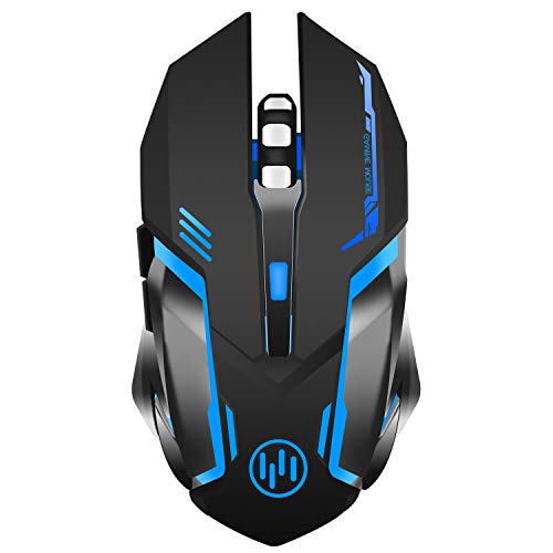 Product Cover Wireless Gaming Mouse, Scettar Rechargeable Computer Gaming Mouse Unique Silent Click, 7 Breathing Led Light, 3 Adjustable DPI,Iron Plate, Power Saving Mode Wireless Mouse for Laptop/PC/Notebook