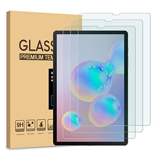 Product Cover [3-Pack] PULEN for Samsung Galaxy Tab S6 Screen Protector,HD Anti-Scratch No Bubble Anti-Fingerprints 9H Hardness Tempered Glass for Galaxy Tab S6 (2019) SM-T860/SM-T865 Tablet (10.5 Inch)