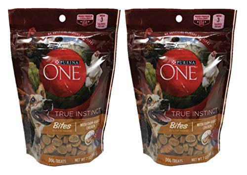 Product Cover Purina One True Instinct Bites Dog Treats Bundle of 2 Pouches, 7 oz Each