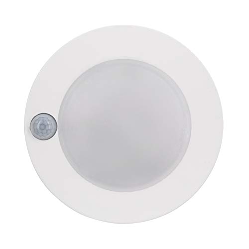 Product Cover JULLISON 4 Inch LED Motion Sensor Closet Light Surface Mount Ceiling Disk Light, 120VAC, 10 Watts, 600Lm, CRI80+, 5000K Daylight White, ETL Certified, Wet Location, Round and White