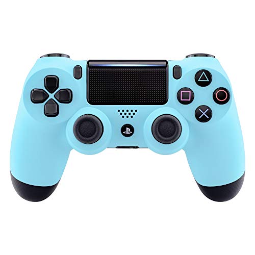 Product Cover eXtremeRate Heaven Blue Faceplate Cover, Soft Touch Front Housing Shell Case, Comfortable Soft Grip Replacement Kit for Playstation 4 PS4 Slim PS4 Pro Controller (CUH-ZCT2 JDM-040 JDM-050 JDM-055)