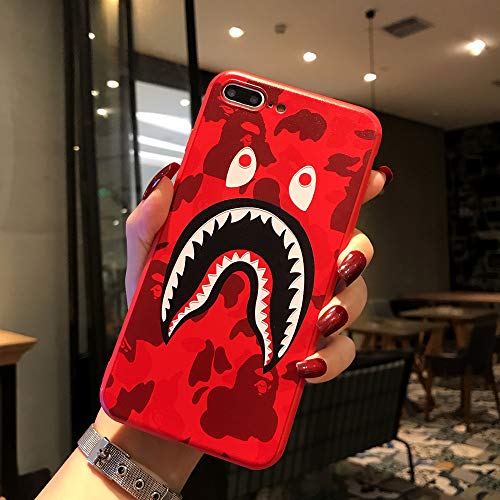 Product Cover Kplvet iPhone 8 Plus 7 Plus Case,Non Slip Ultra Soft Embossed Craft Non Faded Durable Coloring Top Grip Feel Slim Thin 5.5 iPhone 7p 8p Case,Street Fashion Trend Protective Phone Cover (Red ShaYu)
