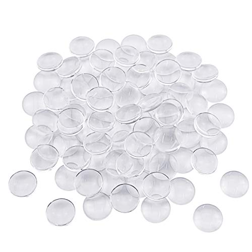Product Cover Acmer 120 Pieces 20mm Transparent Glass cabochons,Clear Glass Dome cabochon, Non-calibrated Round 0.79 inch/20mm for Photo Pendant Craft Jewelry Making