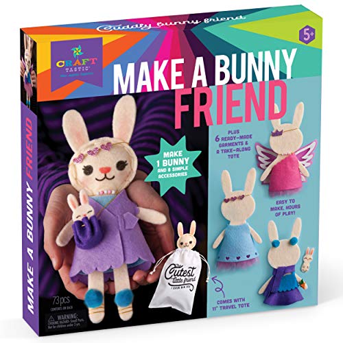 Product Cover Craft-tastic - Make A Bunny Friend - Craft Kit Makes 1 Easy-To-Sew Stuffie with Clothes & Accessories