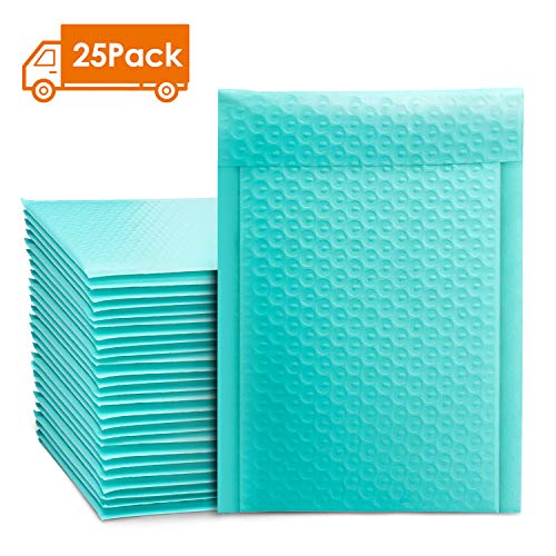 Product Cover Metronic 25pcs Poly Bubble Mailers 6x10 Inch Padded Envelopes #0 Bubble Lined Poly Mailer Self Seal Teal