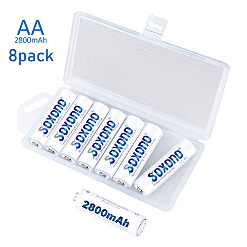 Product Cover SOXONO AA Batteries 2800mAh Rechargeable High Capacity 1.2V NiMH AA Battery 8 Pack