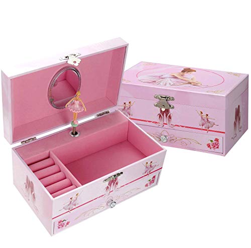 Product Cover TAOPU Sweet Musical Jewelry Box with Pullout Drawer and Dancing Ballerina Girl Figurines Musical Box Jewel Storage Case for Girls