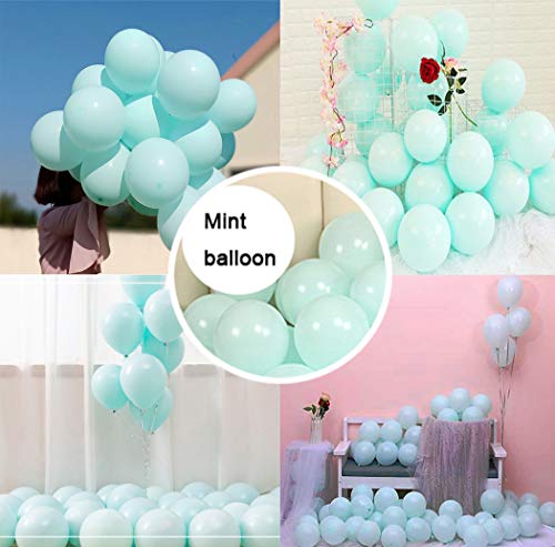 Product Cover Party Pastel Balloons 100 pcs 10 inch Macaron Candy Colored Latex Balloons for Birthday Wedding Engagement Anniversary Christmas Festival Picnic or any Friends & Family Party Decorations-mint balloon