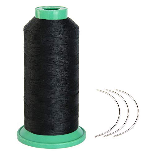 Product Cover Young Hair 1700 Meters Elastic Nylon Sewing Thread 3pcs 9cm Curl Needles for Wig Making