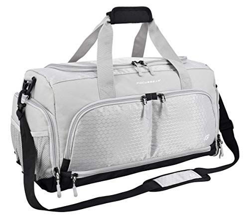 Product Cover Ultimate Gym Bag 2.0: The Durable Crowdsource Designed Duffel Bag with 10 Optimal Compartments Including Water Resistant Pouch (Silver, Medium (20