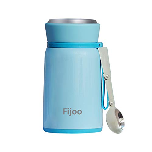 Product Cover Best Stainless Steel Soup Thermos Food Jar + Folding Spoon - Triple Wall Vacuum Insulated - Hot Soup & Cold Meals Storage Container Jar - Kid's School Lunch, No Leaks, BPA Free (Blue, 27 OZ / 800 ML)
