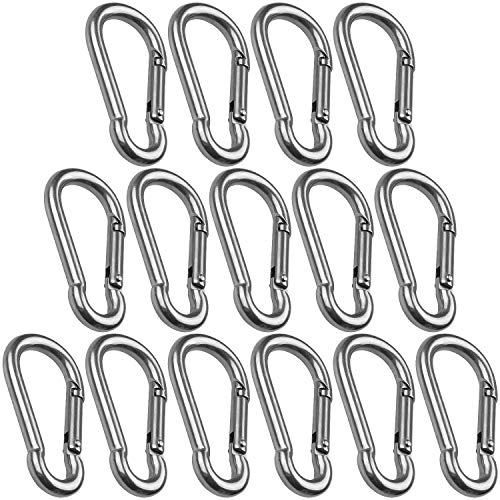 Product Cover CBTOEN Set of 15 Spring Snap Hook Stainless Steel Carabiner Clip Keychain 2.4 Inch Spring Ring Hook for Home Outdoor Sports Camping