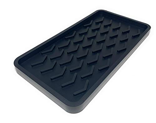 Product Cover Silicone Kitchen Sink Organizer Tray, 10 inches x 5.25 inches, 10.4 Ounces (True Black)