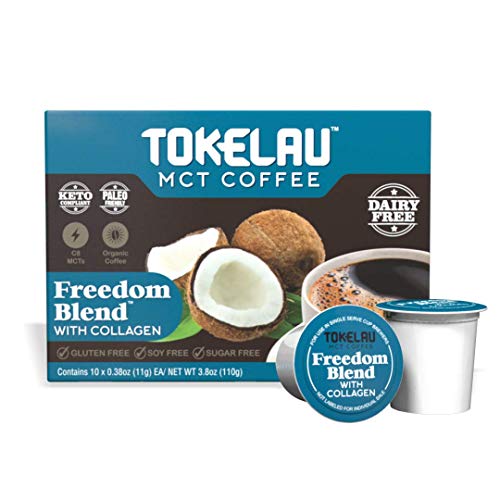 Product Cover Tokelau Premium Keto Coffee Keurig Cups with Collagen and High Performance C8 MCTs, Support Gut Health and Restore Youthful Skin, Hair and Nails, No Added Sugars and Dairy Free, for all K-Cup Brewers