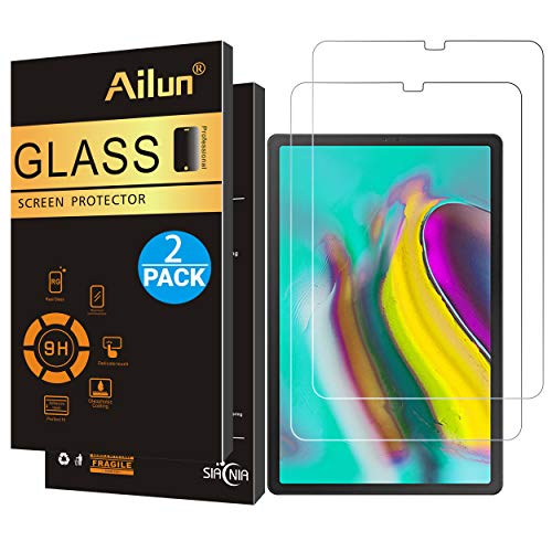 Product Cover Ailun Screen Protector Compatible with Galaxy Tab S5e 10.5 Inch 2 Pack 9H Hardness Tempered Glass for Galaxy Tab S5e SM T720 SM T725 Tab 2019 Ultra Clear Anti Scratch No Bubble