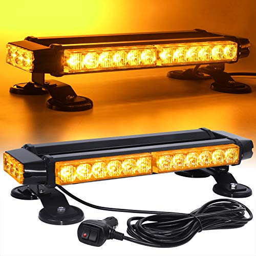 Product Cover Linkitom LED Strobe Flashing Light Bar -Double Side Amber 30 LED High Intensity Emergency Hazard Warning Lighting Bar/Beacon/with Magnetic and 16 ft Straight Cord for Car Trailer Roof Safety