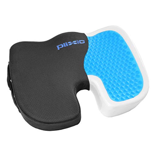 Product Cover Plixio Gel Seat Cushion Memory Foam Chair Pillow with Cooling Gel for Sciatica, Coccyx, Back & Tailbone Pain Relief - Orthopedic Chair Pad for Support in Office Desk Chair, Car, Wheelchair & Airplane