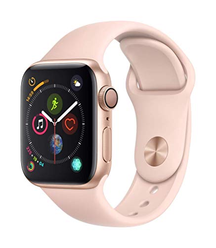 Product Cover Apple Watch Series 4 (GPS, 40mm) - Gold Aluminium Case with Pink Sand Sport Band (Renewed)