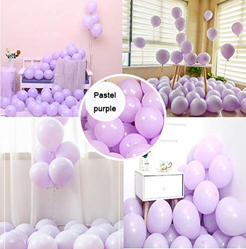 Product Cover Party Pastel Balloons 100 pcs 10 inch Macaron Candy Colored Latex Balloons for Birthday Wedding Engagement Anniversary Christmas Festival Picnic or any Friends & Family Party Decorations-pastel purple
