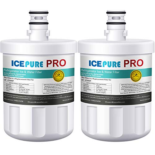Product Cover ICEPURE PRO NSF 53&42 Certified reduce 99.6% lead and more Refrigerator Water Filter Compatible with LG LT500P,5231JA2002A,ADQ72910901,GEN11042FR-08,Kenmore 9890 2PACK