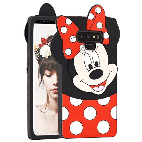 Product Cover Allsky Case for Samsung Galaxy Note 9,Cartoon Soft Silicone Cute 3D Fun Cool Cover,Kawaii Unique Kids Girls Teens Animal Character Rubber Skin Shockproof Funny Cases for Galaxy Note9 Minnie Mouse