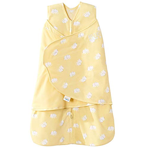 Product Cover Halo Safe Dreams Poly Knit Swaddle Wearable Blanket, Yellow Elephant, Newborn
