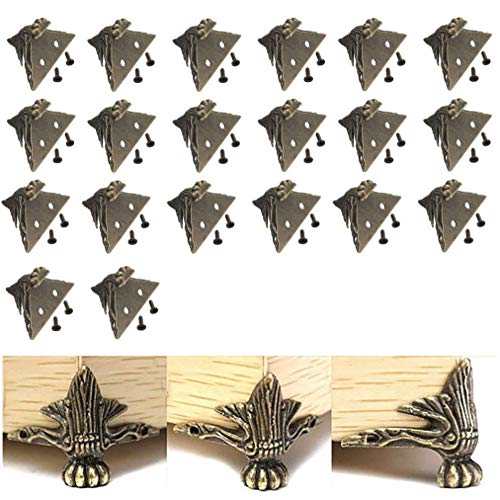 Product Cover VinBee 20 PCS Antique Brass Wood Case Jewelry Chest Storage Box Feet Leg Corner Protector