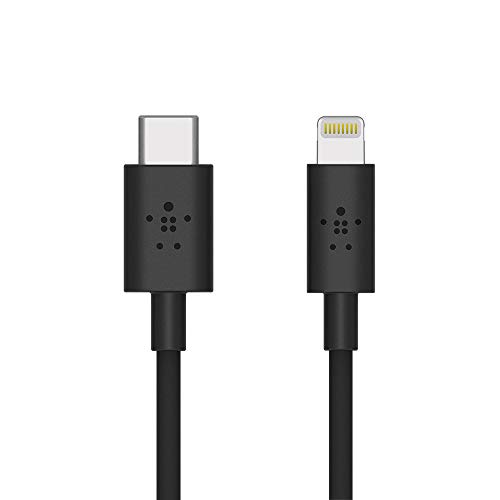 Product Cover Belkin USB-C to Lightning Cable (4ft Fast Charging iPhone USB-C Cable for iPhone 11, 11 Pro, 11 Pro Max, XS, XS Max, XR, X, MacBook, iPad and More, Apple MFi-Certified), Black