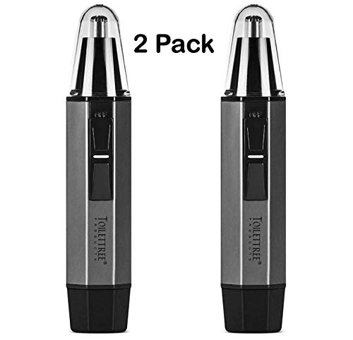 Product Cover ToiletTree Products Water Resistant Heavy Duty Steel Nose Trimmer with LED Light, 2 Pack