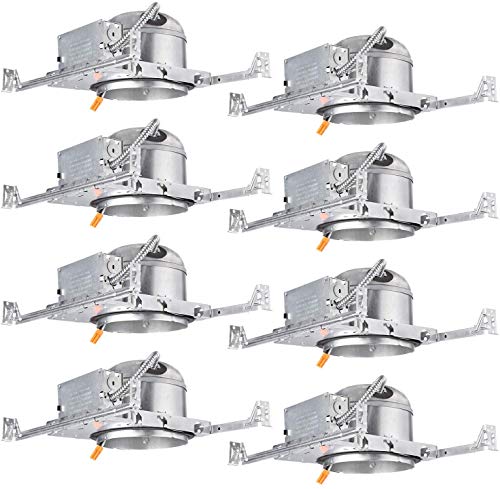 Product Cover TORCHSTAR 8-Pack 6 Inch Shallow New Construction LED Recessed Housing, IC Rated & Air Tight Ceiling Downlight Can with J-Box, ETL Listed Slim/Narrow New Construction Housing, TP24 Connector