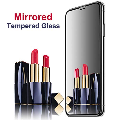Product Cover Mirror Screen Protector for iPhone X/XS, YWXTW iPhone Xs Mirror Screen Protector Tempered Glass Case Friendly HD 9H Hardness Anti-Scratch Full Coverage Mirrored Steel Film 5.8