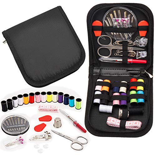 Product Cover 68Pcs Okom Sewing Kit, Sew Kit for Home, Traveler, Adults, Emergency- Premium Sewing Kits, Zipper Portable & Mini- Filled with Sewing Needles, Scissors, Thread, Tape Measure Set etc- Gift