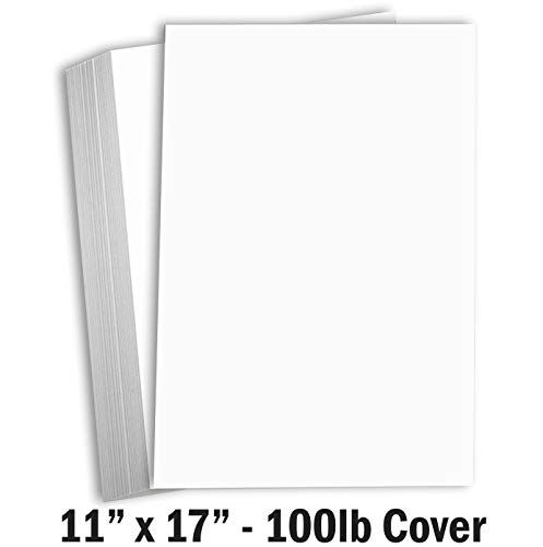 Product Cover Hamilco White Cardstock Thick 11x17 Paper - Heavy Weight 100 lb Cover Card Stock 50 Pack (100lb Cover)