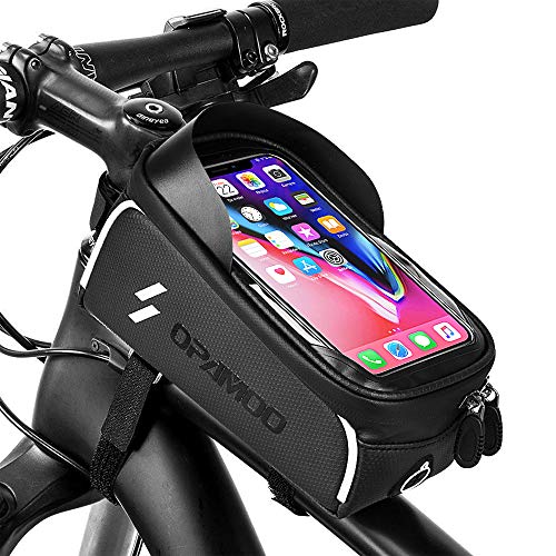 Product Cover Bike Bicycle Phone Bags Waterproof - Front Frame Top Tube Mount Handlebar Bags with Touch Screen Phone Holder Case Sports Bicycle Bike Storage Bag Cycling Pack Fits iPhone 7 8 Plus xs max (Large)