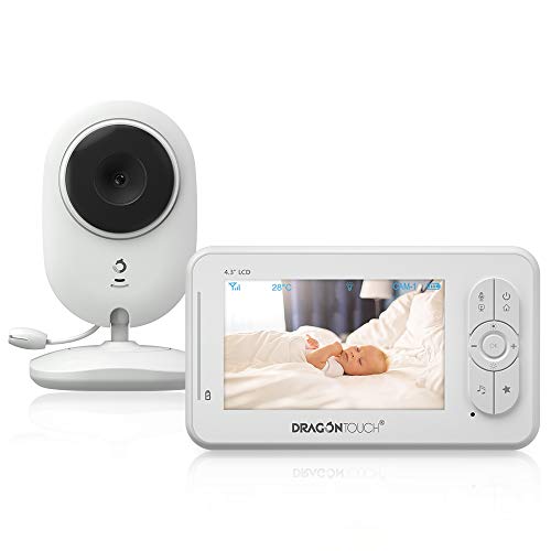 Product Cover Baby Monitor, Dragon Touch DT40 4.3 Inch Video Baby Monitor with Camera, Infrared Night Version, Support Multi Cameras, Temperature Monitoring, Lullaby, Two-Way Audio and VOX Auto Baby Camera