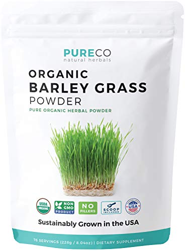 Product Cover USDA Organic Barley Grass Powder (8 oz) - USA Grown - Vegan Superfood Supplement Perfect for Juice or Smoothie - Rich in Antioxidants, Fiber, Protein, Enzymes & Chlorophyll - Non-GMO - 75 Servings