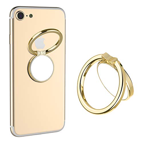 Product Cover Mirror Finger Ring Holder, ICEYA Cell Phone Ring Stand Holder 360°Rotation Case Ring Grip Mount for iPhone 7/7 Plus, Galaxy S8/S8 Plus and Other Smartphones (Gold)
