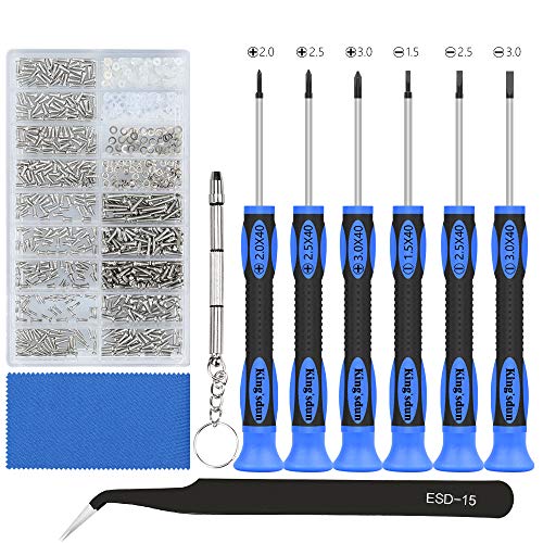 Product Cover Eyeglass Repair Tool Kit, Kingsdun Glasses Precision Screwdriver Set with Eyeglass Screws Kit and Curved Tweezer in Assorted Size for Eyeglass, Sunglass, Spectacles & Watch Repair