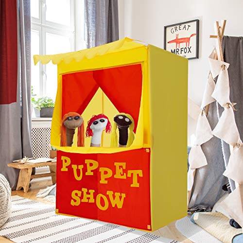 Product Cover Alvantor Lemonade Stand Puppet Show Theater Pretend Playhouse Play Tent Kids on Stage Doorway Table Top Sets for Toddlers Curtain Fordable Rods Children Dramatic Furniture, 28