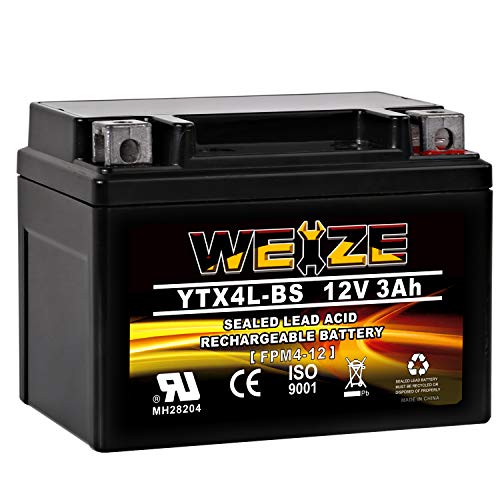 Product Cover Weize YTX4L BS Motorcycle Battery ETX4L-BS High Performance - Rechargeable - Sealed AGM YTX4L-BS Scooter ATV Batteries Use For Honda Polaris Kawasaki Suzuki Yamaha