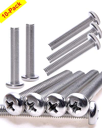 Product Cover MEETWIN M8 x 45mm Machine Screw Bolt for Samsung KS8000 Series TV Wall Mount Bracket, Metric Thread, Phillips Drive, SUS304 Stainless Steel Cross (10)
