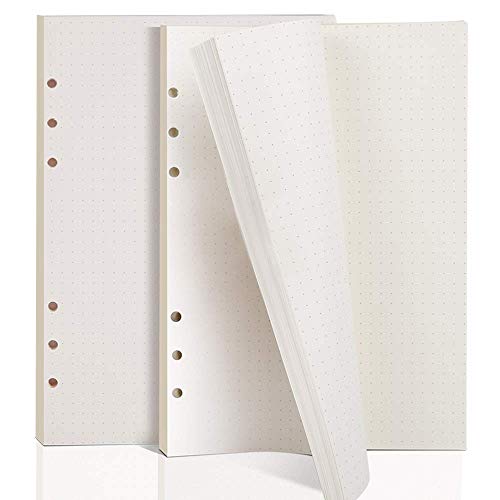 Product Cover A5 Planner Inserts,Spiral Notebook Refill,6 Ring Binder Refill, Dotted Paper for Filofax -2 Pack