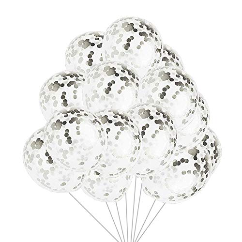 Product Cover 24 Pcs Silver Confetti Balloons for Party Wedding Decorations, 12 Inch