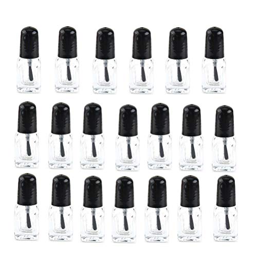 Product Cover 20 Pieces Empty Nail Polish Bottles with Brush Cap, Clear Glass Bottle Container (2ml)