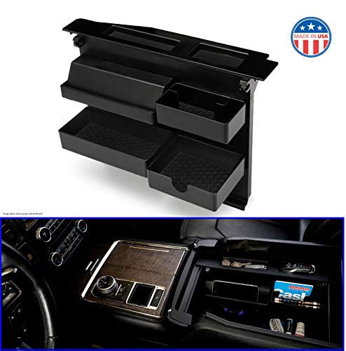 Product Cover Salient Center Console Organizer for FORD Trucks and SUVs - Compatible with Select Ford F150 (2015-2020), F250, F350, Raptor (2017-2020), Expedition (2018-2020) -compatible ONLY with bucket seats